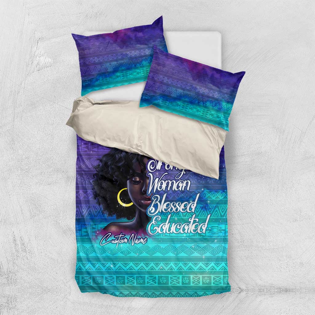 Black Strong Women Blessed Educated Bedding Set African Girl