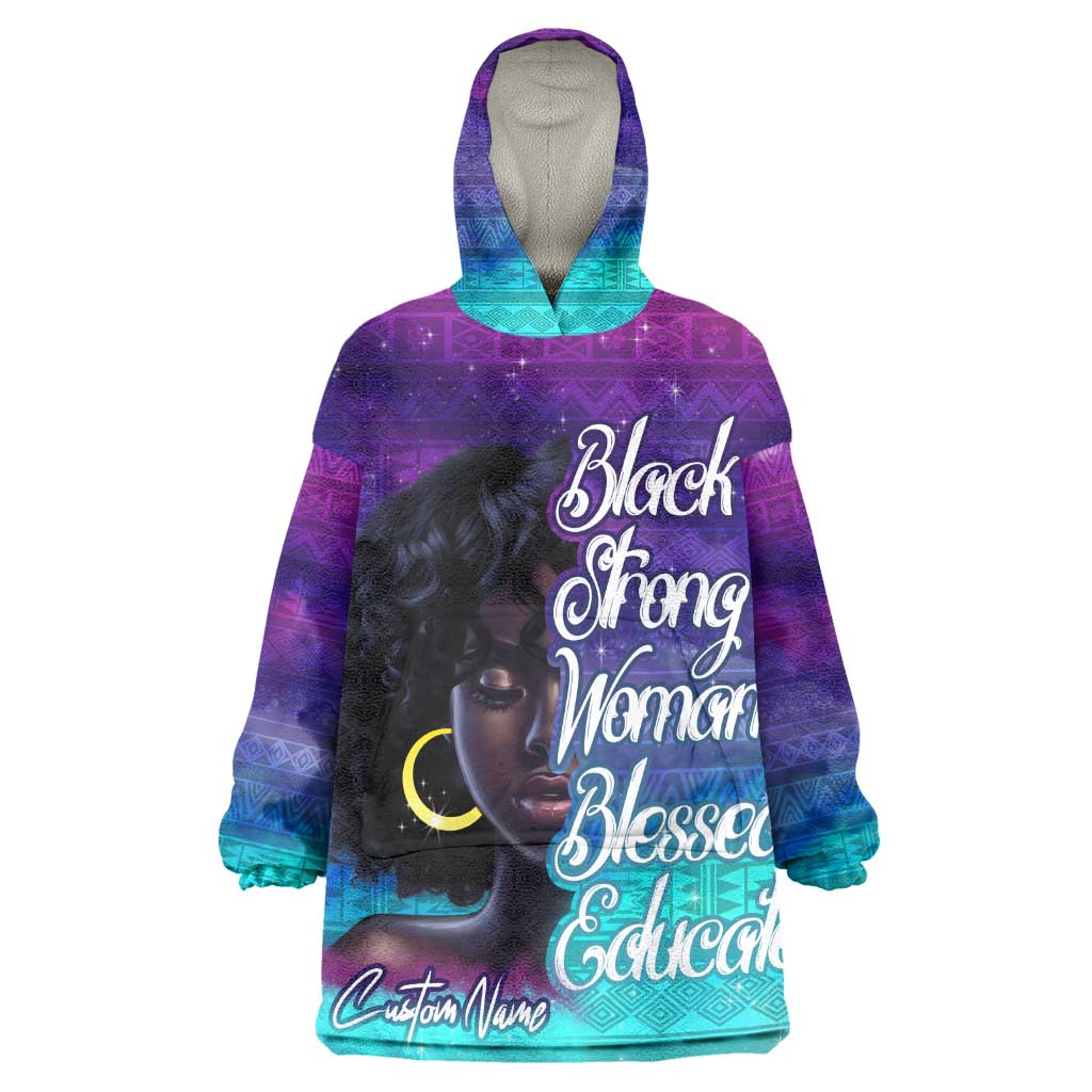 Black Strong Women Blessed Educated KId Wearable Blanket Hoodie African Girl
