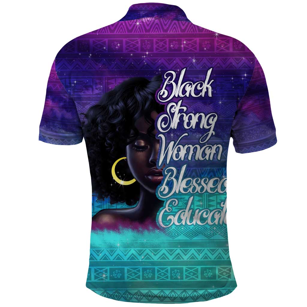 Black Strong Women Blessed Educated Polo Shirt African Girl
