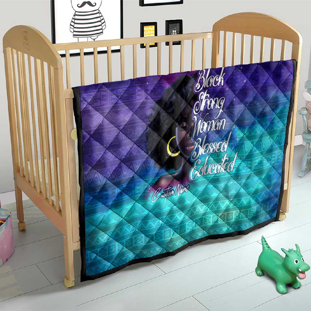 Black Strong Women Blessed Educated Quilt African Girl
