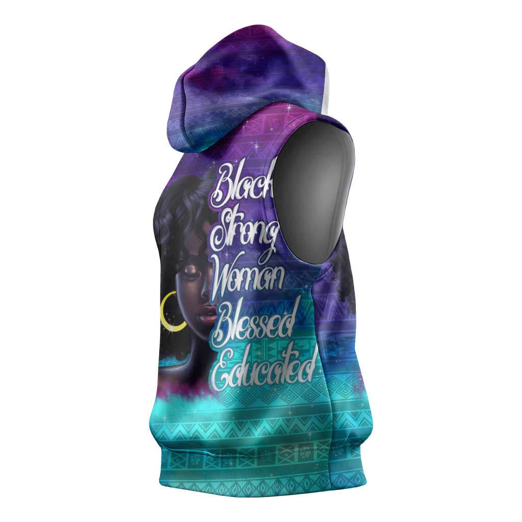 Black Strong Women Blessed Educated Sleeveless Hoodie African Girl - African Pride