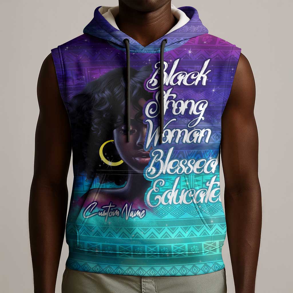 Black Strong Women Blessed Educated Sleeveless Hoodie African Girl - African Pride