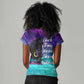 Black Strong Women Blessed Educated Women V-Neck T-Shirt African Girl