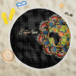 Personalized Sleeve African Pattern Beach Blanket Multi-Colored