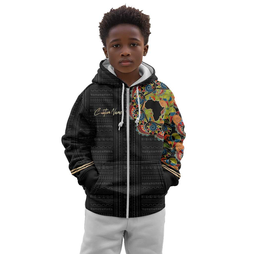 Personalized Sleeve African Pattern Kid Hoodie Multi-Colored