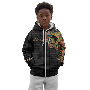 Personalized Sleeve African Pattern Kid Hoodie Multi-Colored