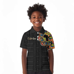 Personalized Sleeve African Pattern Kid Polo Shirt Multi-Colored