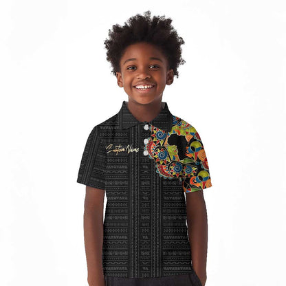 Personalized Sleeve African Pattern Kid Polo Shirt Multi-Colored
