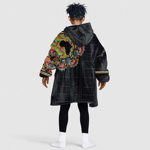 Personalized Sleeve African Pattern KId Wearable Blanket Hoodie Multi-Colored