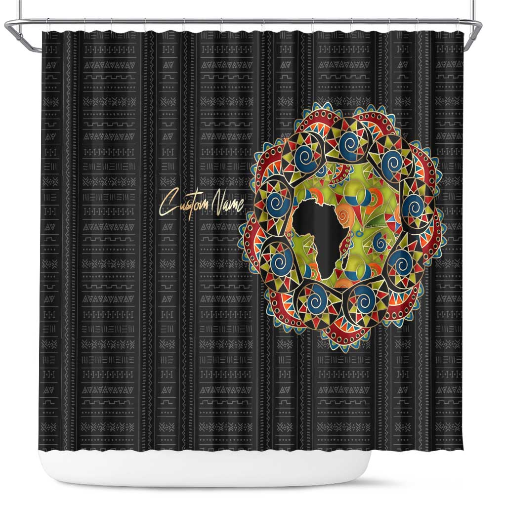 Personalized Sleeve African Pattern Shower Curtain Multi-Colored