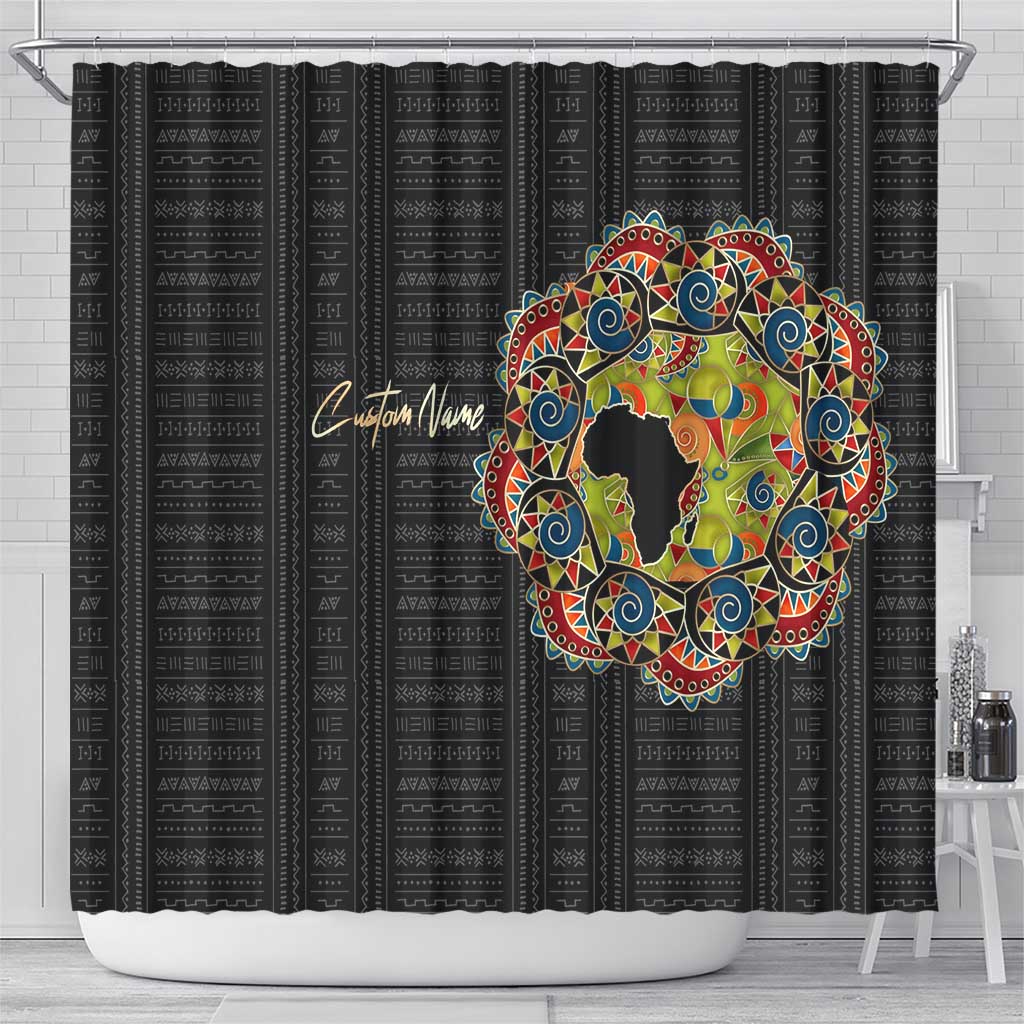 Personalized Sleeve African Pattern Shower Curtain Multi-Colored
