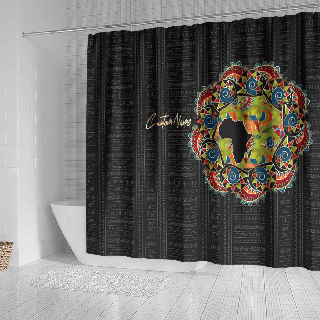 Personalized Sleeve African Pattern Shower Curtain Multi-Colored