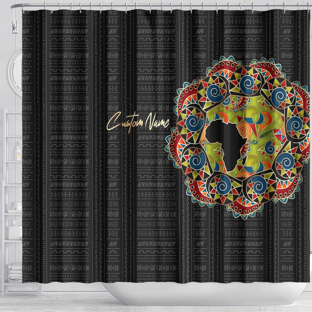 Personalized Sleeve African Pattern Shower Curtain Multi-Colored