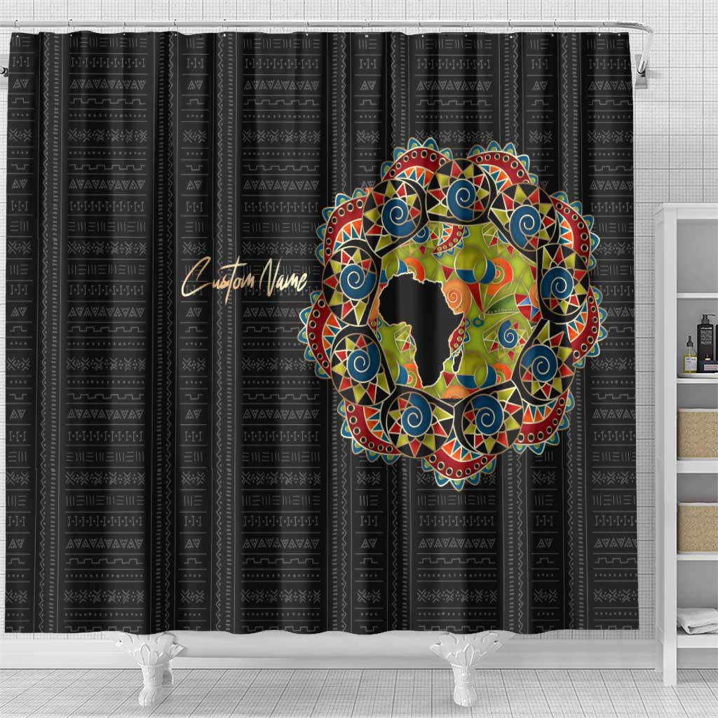 Personalized Sleeve African Pattern Shower Curtain Multi-Colored