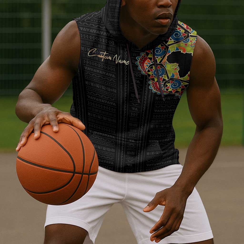 Personalized Sleeve African Pattern Sleeveless Hoodie Multi-Colored - African Pride