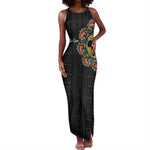 Personalized Sleeve African Pattern Tank Maxi Dress Multi-Colored