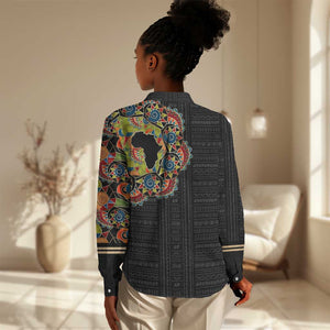 Personalized Sleeve African Pattern Women Casual Shirt Multi-Colored DT02