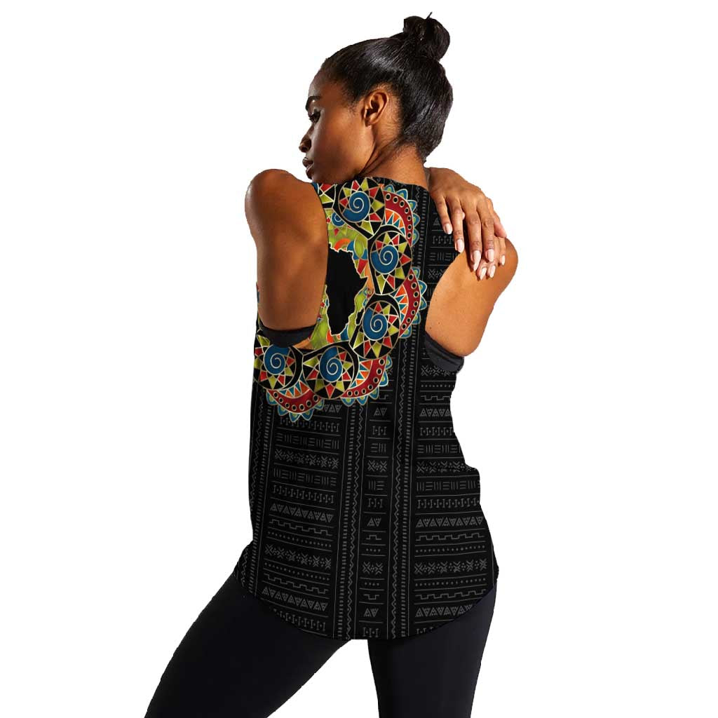 Personalized Sleeve African Pattern Women Racerback Tank Multi-Colored