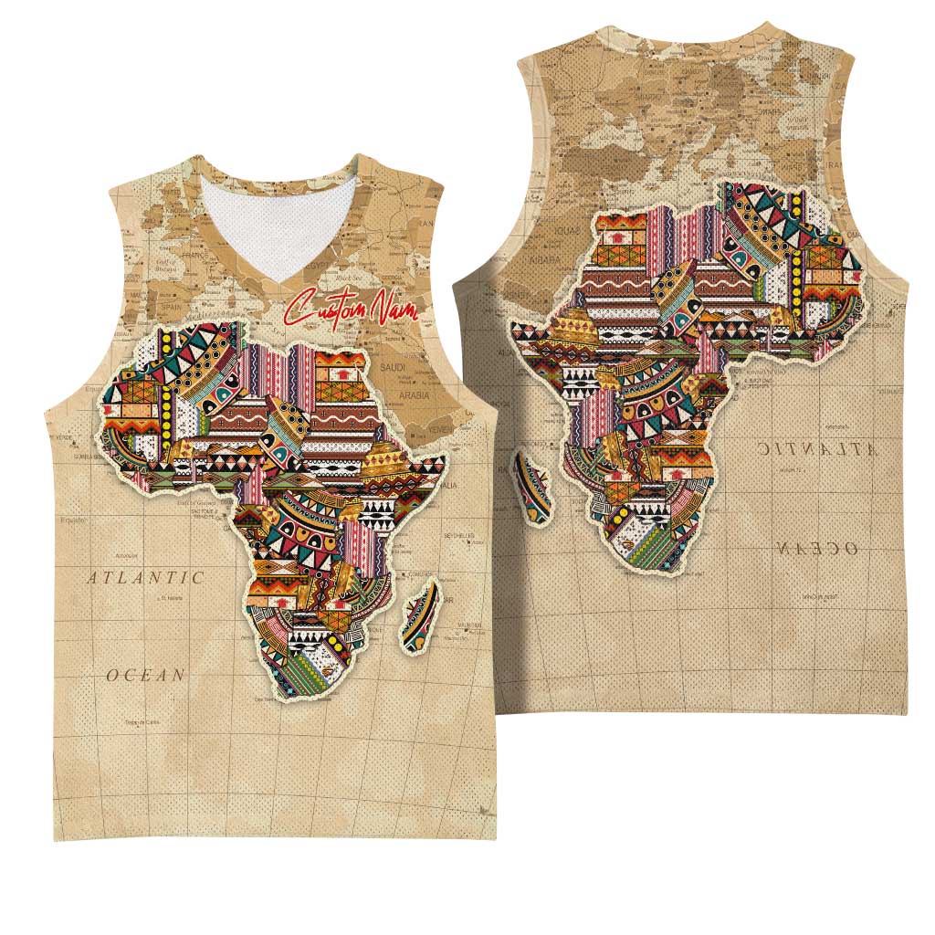 Personalized Africa On World Map Basketball Jersey - African Pride