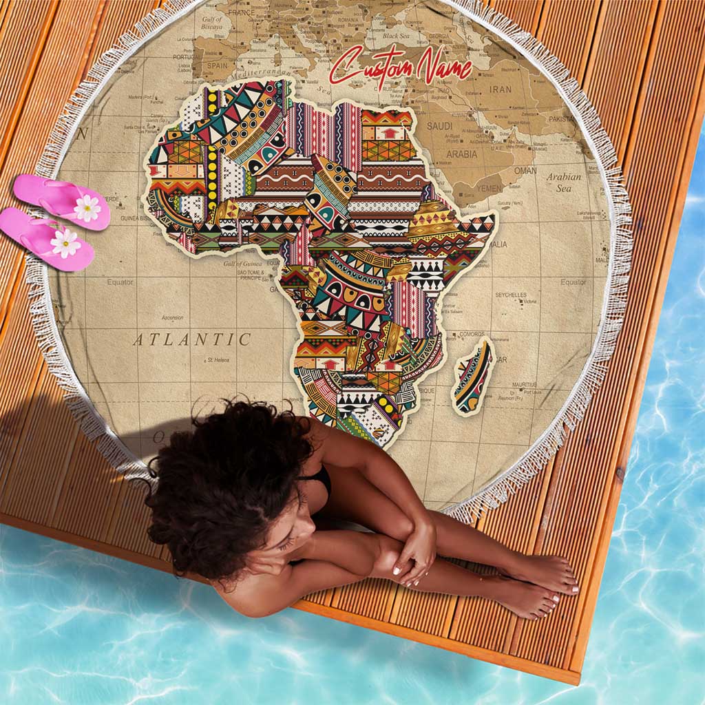 Personalized Africa On World Map Beach Blanket