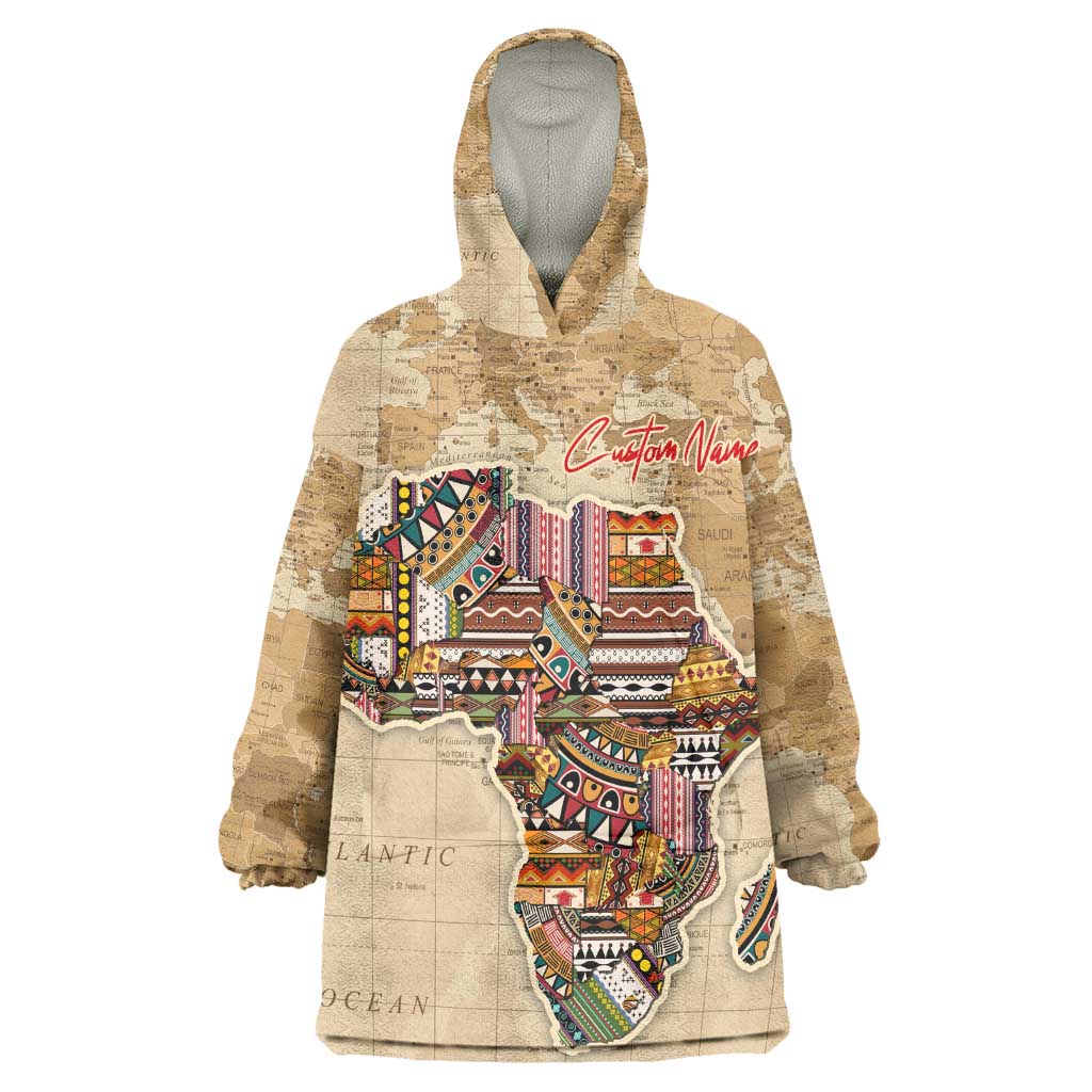 Personalized Africa On World Map KId Wearable Blanket Hoodie