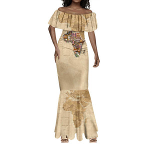 Personalized Africa On World Map Mermaid Dress