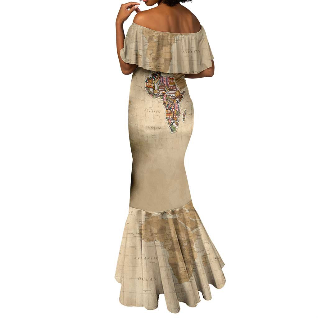 Personalized Africa On World Map Mermaid Dress