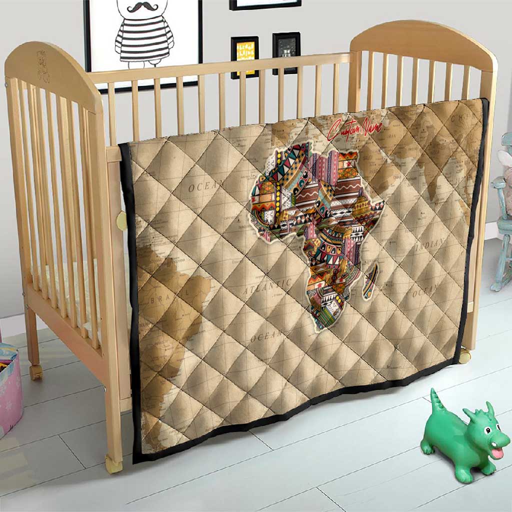 Personalized Africa On World Map Quilt