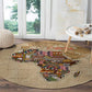 Personalized Africa On World Map Round Carpet
