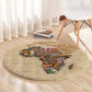 Personalized Africa On World Map Round Carpet