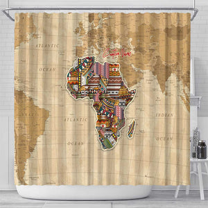 Personalized Africa On World Map Shower Curtain