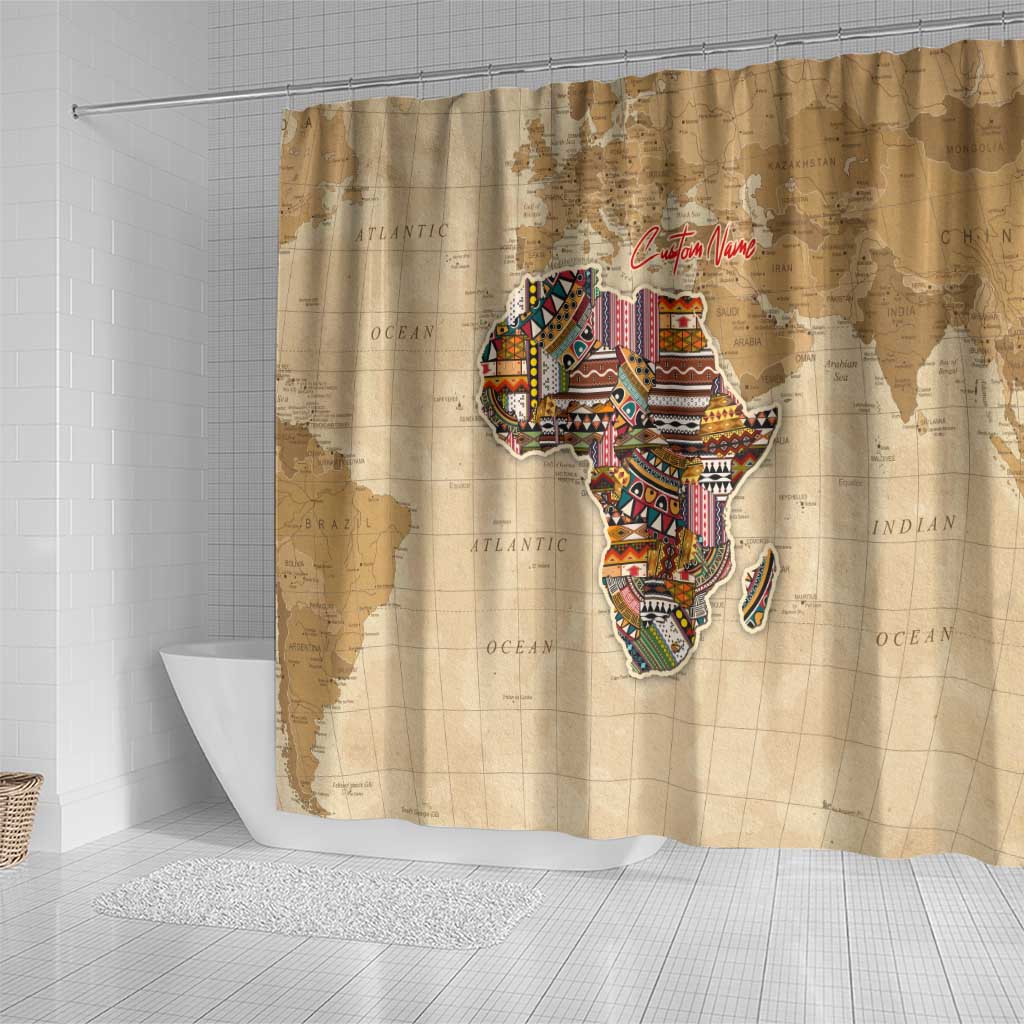 Personalized Africa On World Map Shower Curtain