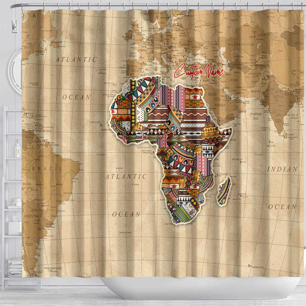 Personalized Africa On World Map Shower Curtain