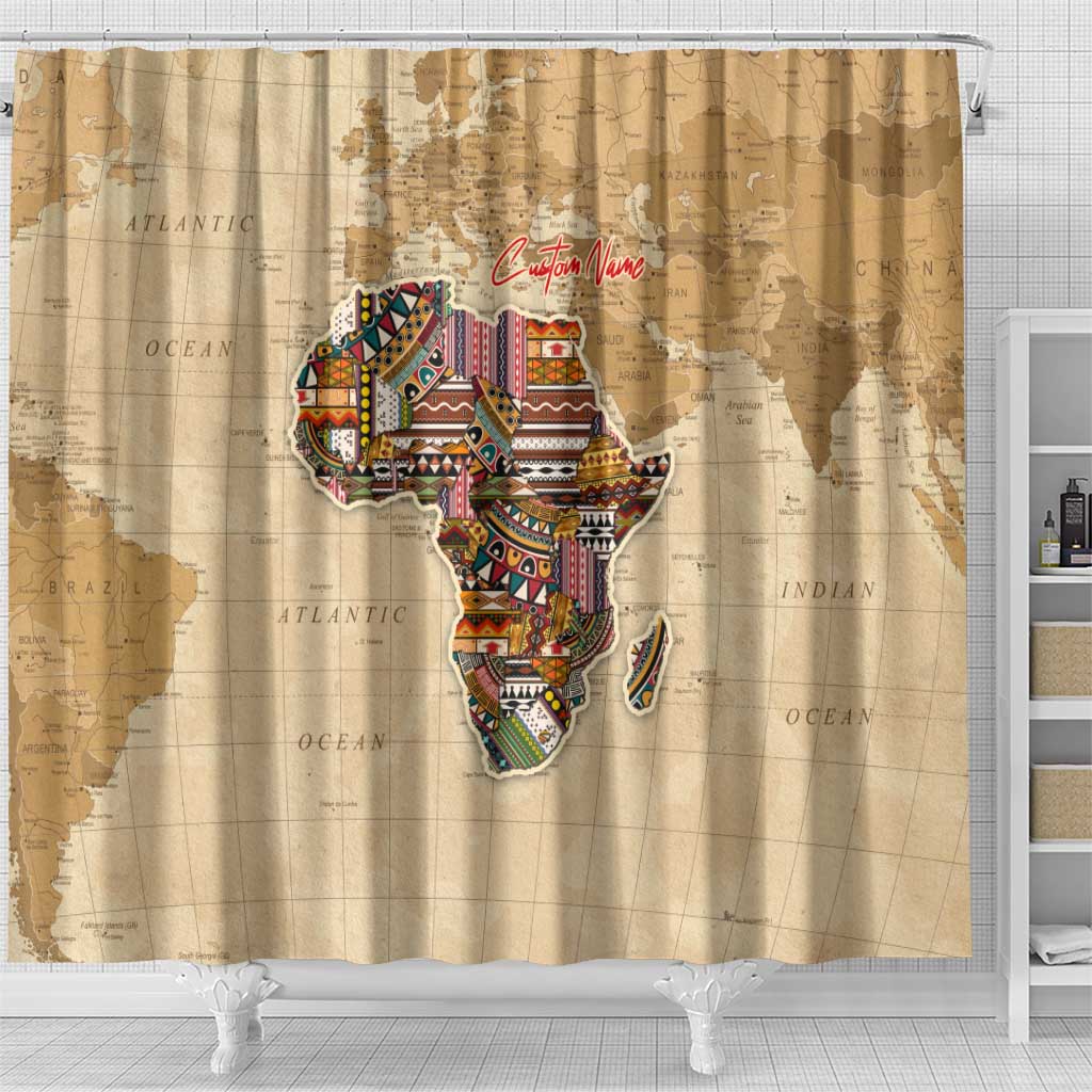 Personalized Africa On World Map Shower Curtain