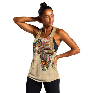 Personalized Africa On World Map Women Racerback Tank