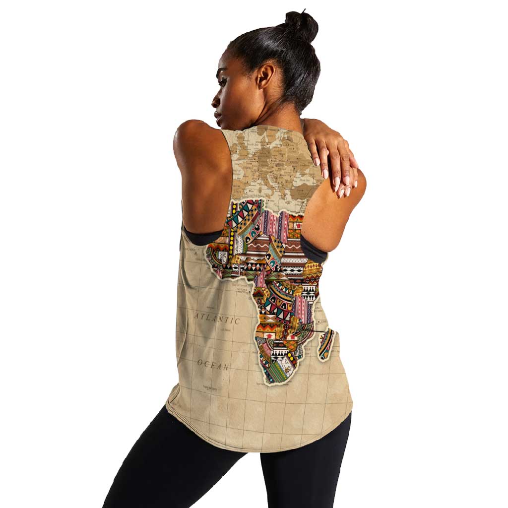 Personalized Africa On World Map Women Racerback Tank