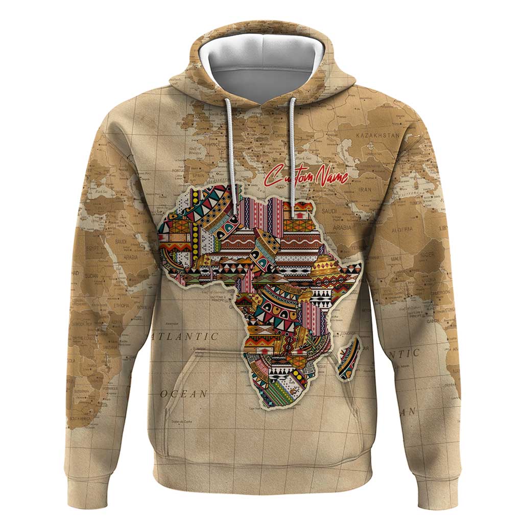 Personalized Africa On World Map Zip Hoodie