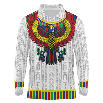 Egyptian Horus Long Sleeve Polo Shirt Gods of Egypt