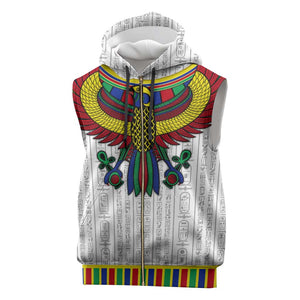 Egyptian Horus Sleeveless Zip Hoodie Gods of Egypt - African Pride