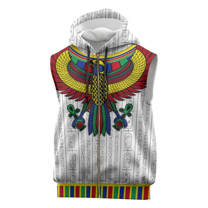 Egyptian Horus Sleeveless Zip Hoodie Gods of Egypt - African Pride