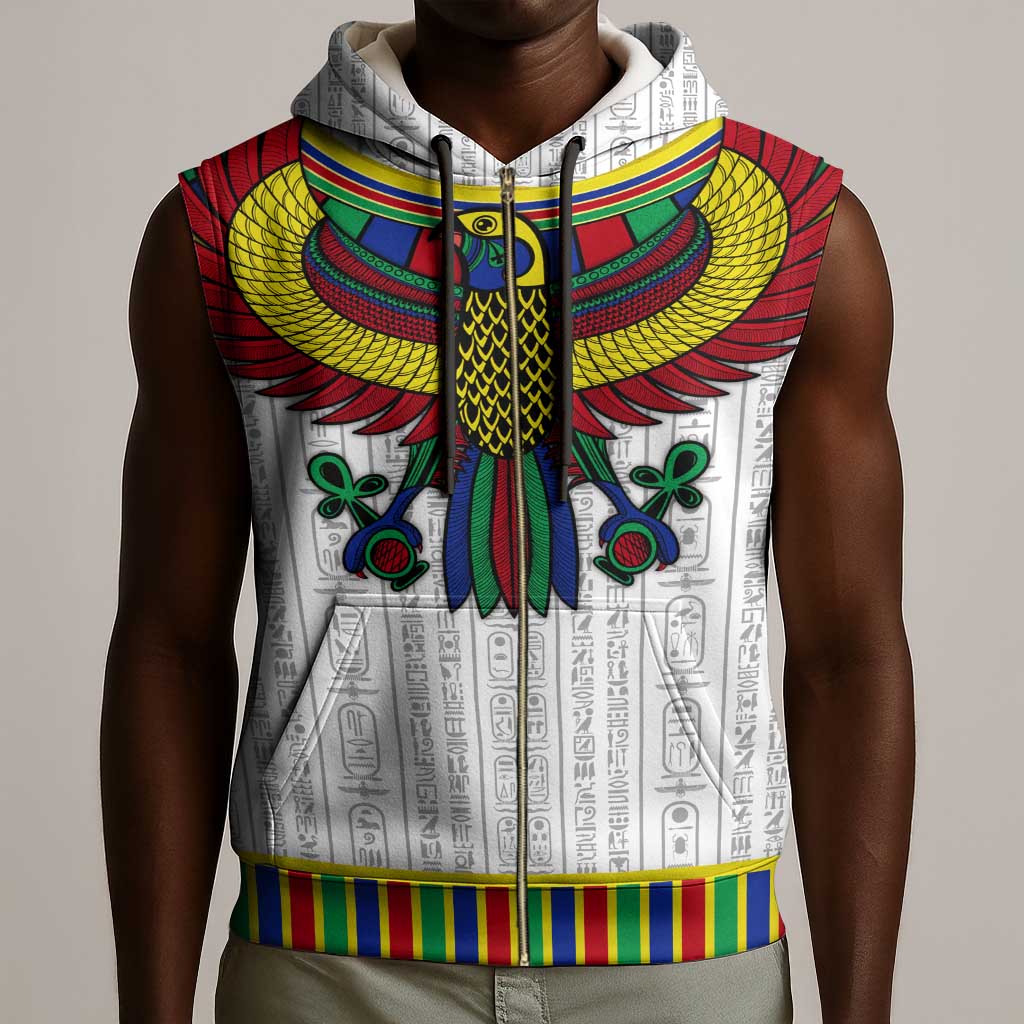 Egyptian Horus Sleeveless Zip Hoodie Gods of Egypt - African Pride