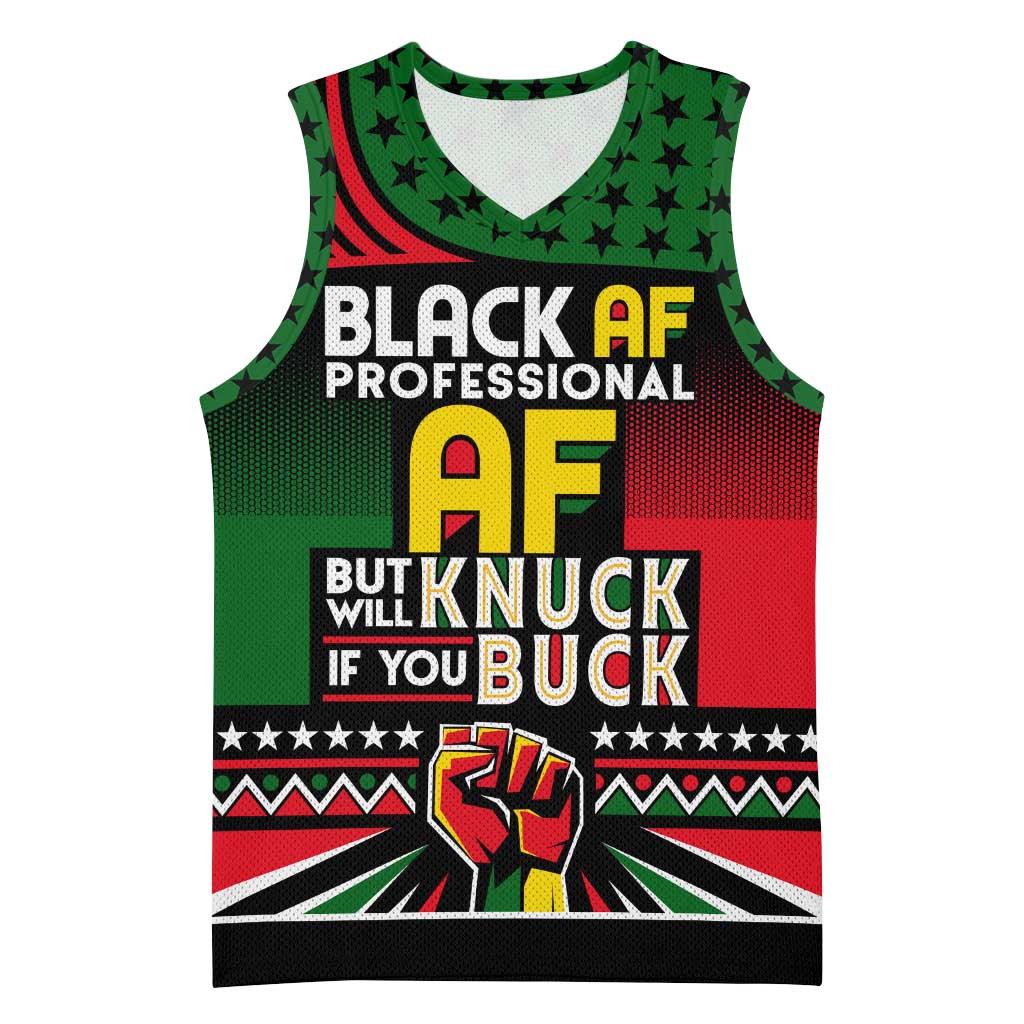 Black AF Professional AF But Will Knuck If You Basketball Jersey African Pride DT02