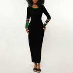 Black AF Professional AF But Will Knuck If You Long Sleeve Bodycon Dress African Pride DT02