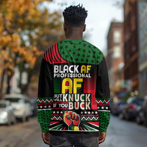 Black AF Professional AF But Will Knuck If You Long Sleeve Shirt African Pride