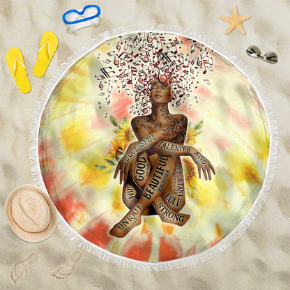 Black Queen Tie Dye Beach Blanket