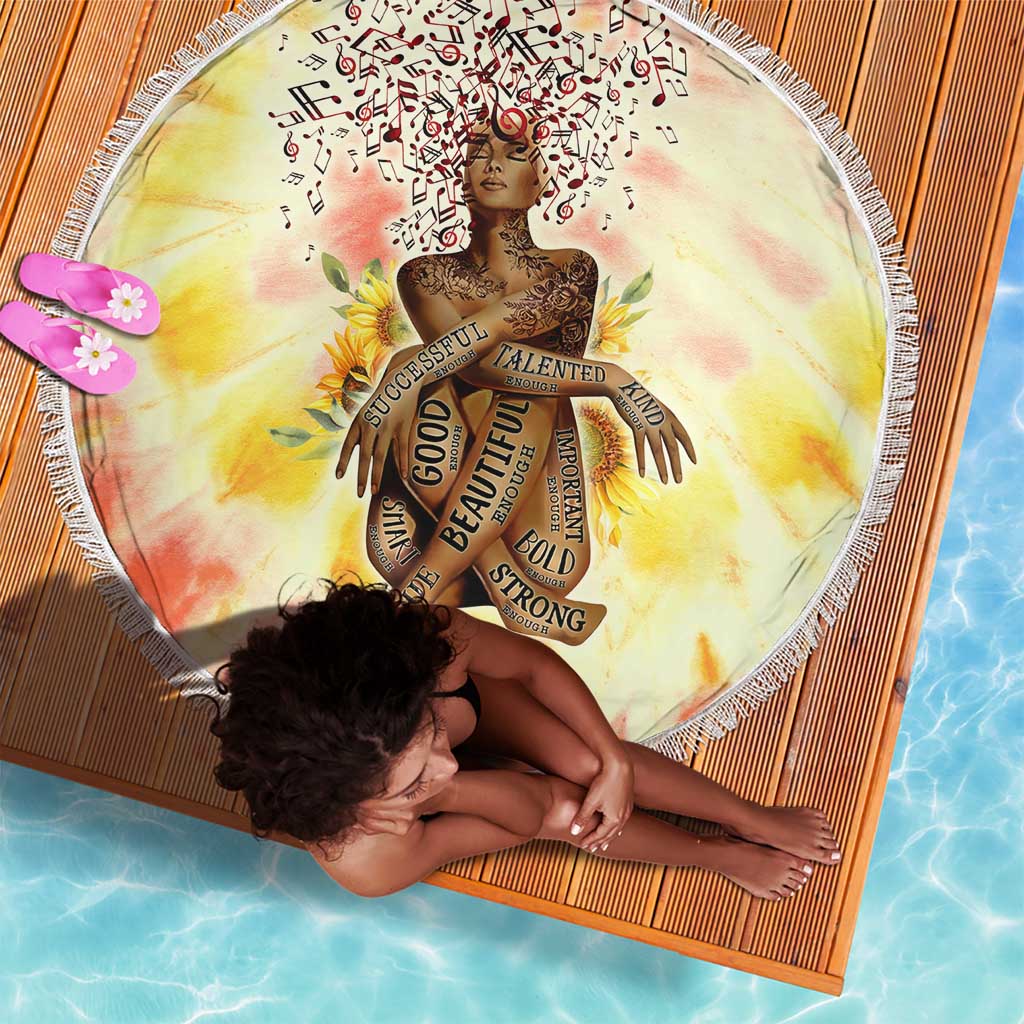 Black Queen Tie Dye Beach Blanket