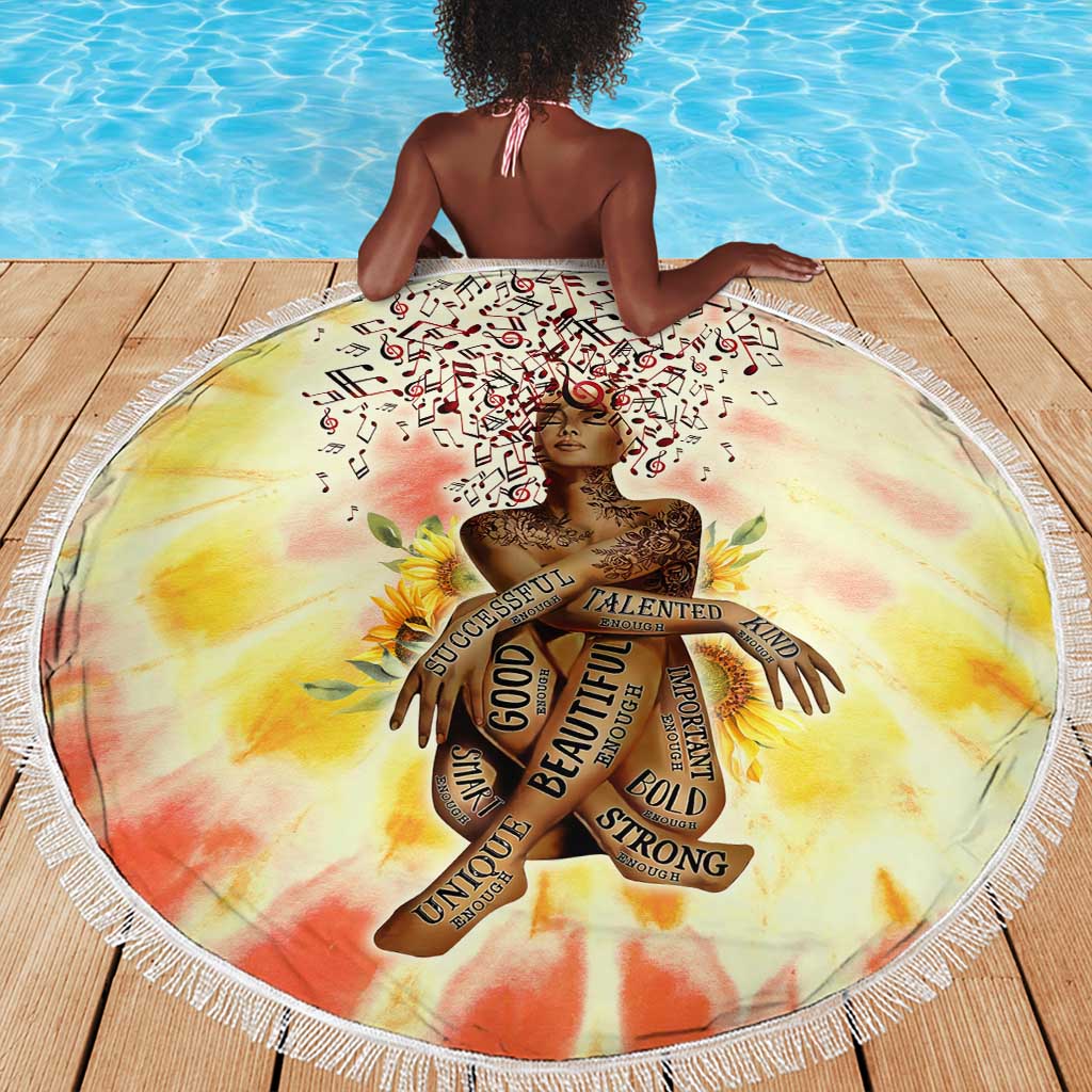 Black Queen Tie Dye Beach Blanket