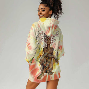 Black Queen Tie Dye Hoodie Dress