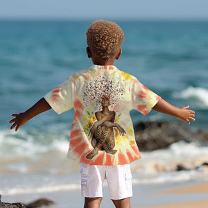 Black Queen Tie Dye Kid Hawaiian Shirt