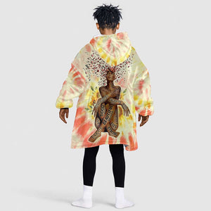 Black Queen Tie Dye KId Wearable Blanket Hoodie